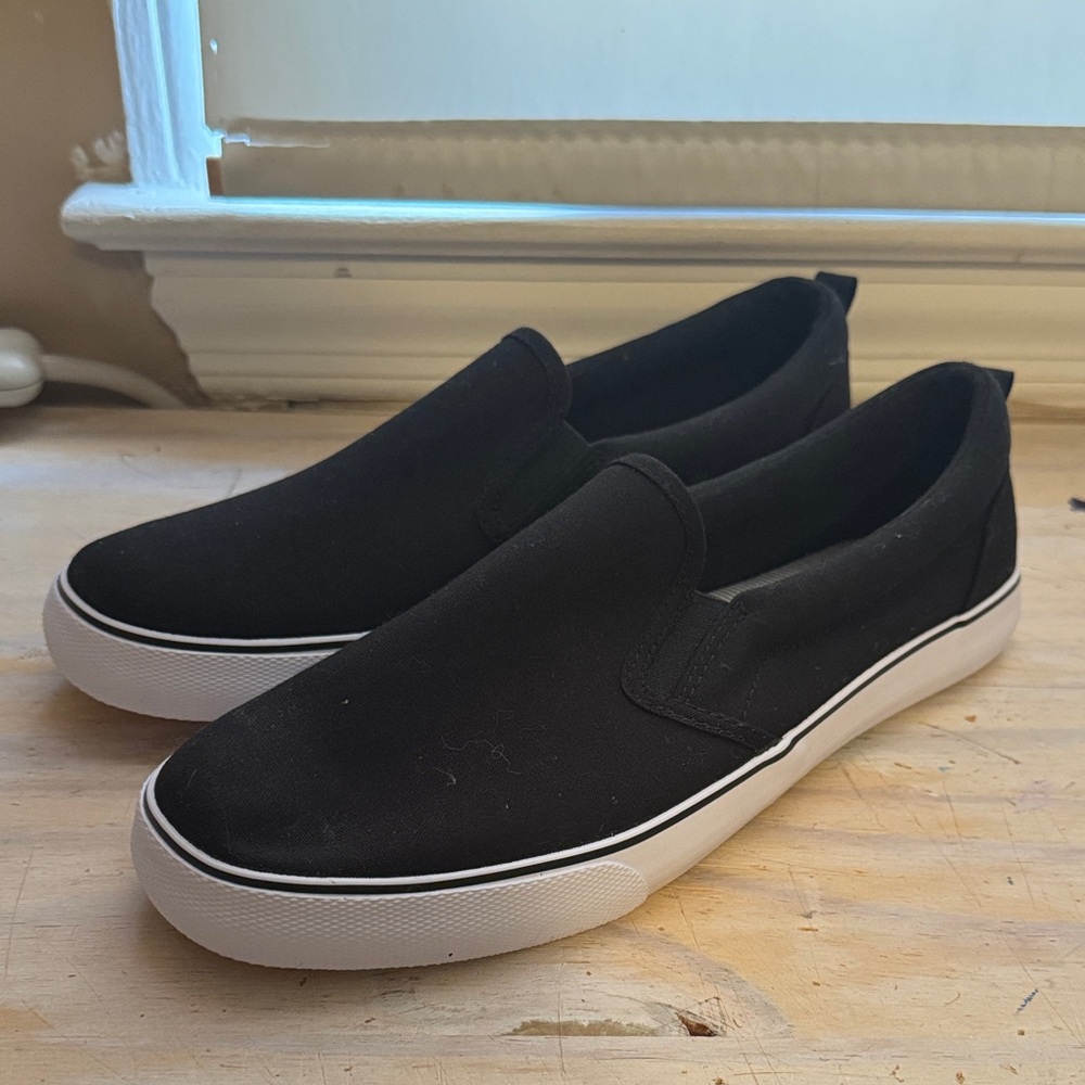 A New Day Black Slip-On Sneakers Size 10